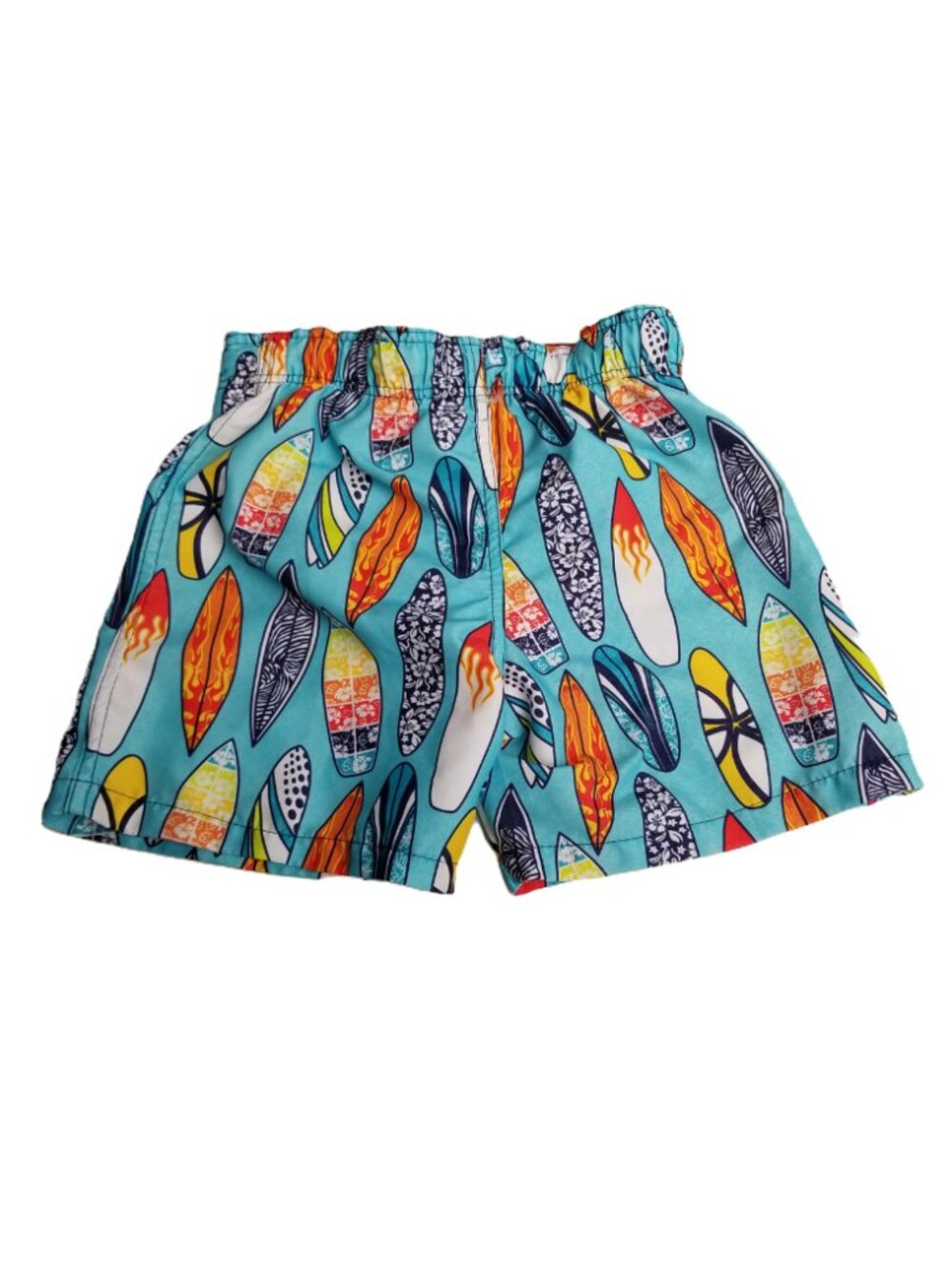 Lily & Dan Boys 3T Surfboard Swim Trunks Aqua Blue Drawstring Summer Beach